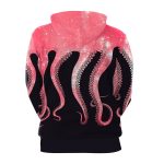 Red Big Octopus Feet Digital Print Grey 3D Hoodie