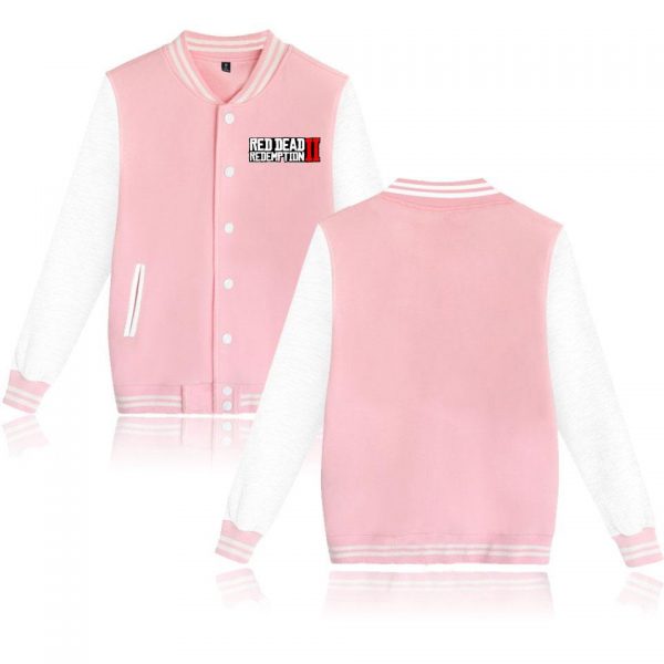Red Dead Redemption 2 Baseball Jackets - Solid Color Red Dead Redemption 2 Game LOGO Icon Baseball Jacket
