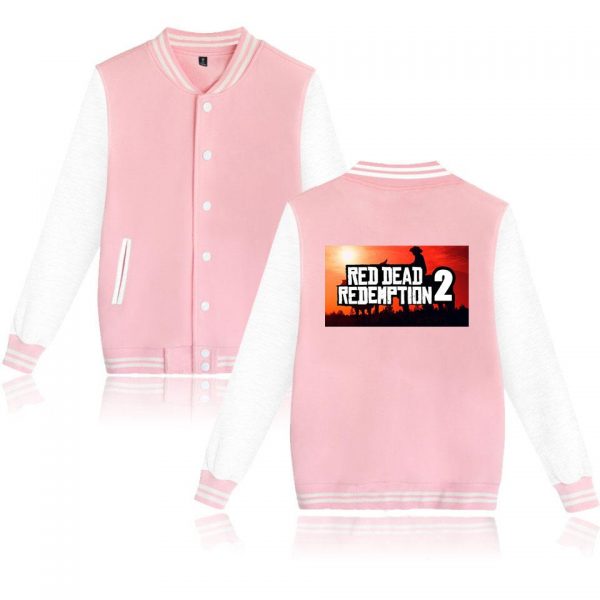 Red Dead Redemption 2 Baseball Jackets - Solid Color Red Dead Redemption 2 Icon Baseball Jacket