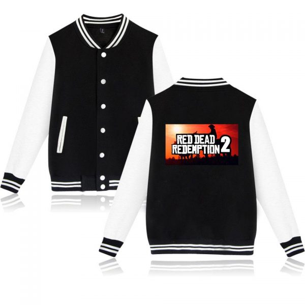 Red Dead Redemption 2 Baseball Jackets - Solid Color Red Dead Redemption 2 Icon Baseball Jacket