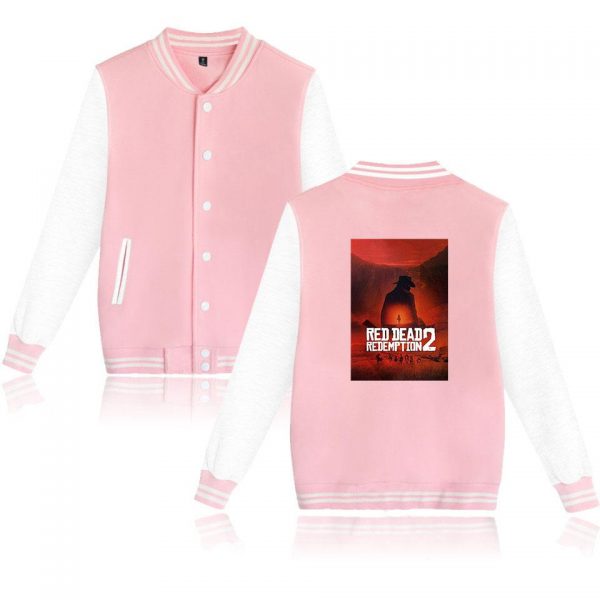 Red Dead Redemption 2 Baseball Jackets - Solid Color Red Dead Redemption 2 Claas Van Der Linde Baseball Jacket