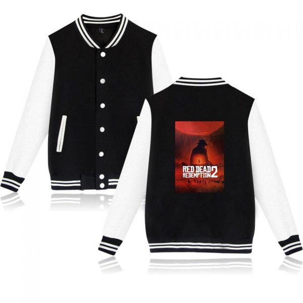 Red Dead Redemption 2 Baseball Jackets - Solid Color Red Dead Redemption 2 Claas Van Der Linde Baseball Jacket