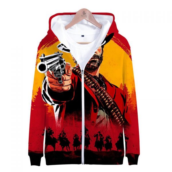 Red Dead Redemption 2 Hoodies - Red Dead Redemption 2 Game Arthur Morgan Super Cool Red 3D Hoodie