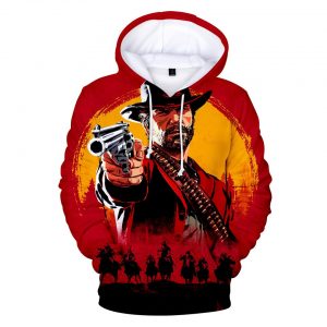 Red Dead Redemption 2 Hoodies - Red Dead Redemption 2 Game Arthur Morgan Super Cool Red 3D Hoodie