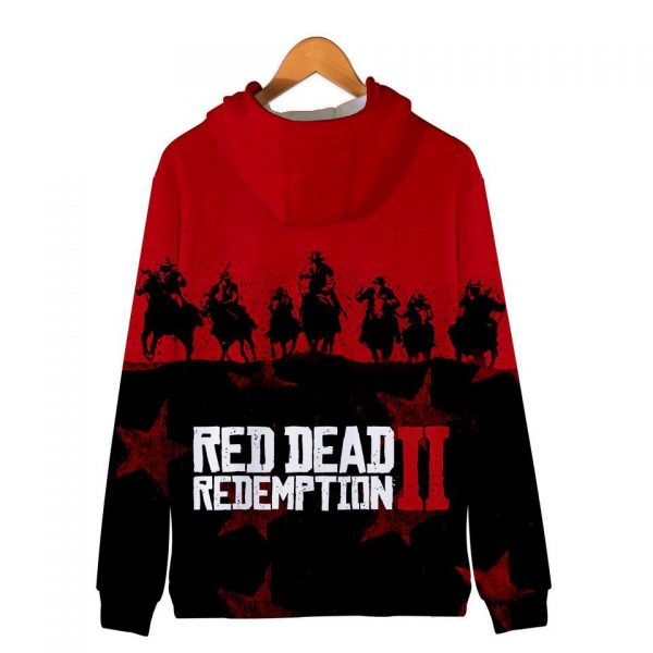 Red Dead Redemption 2 Hoodies - Red Dead Redemption 2 Game Icon Super Cool Red 3D Hoodie