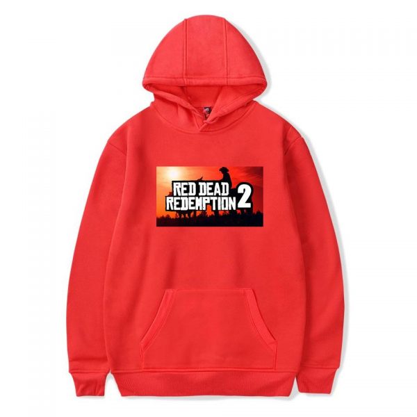Red Dead Redemption 2 Hoodies - Solid Color Red Dead Redemption 2 Icon Hoodie