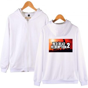 Red Dead Redemption 2 Hoodies - Solid Color Red Dead Redemption 2 Icon Zip Up Hoodie
