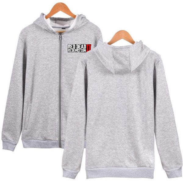 Red Dead Redemption 2 Hoodies - Solid Color Red Dead Redemption 2 LOGO Icon Zip Up Hoodie