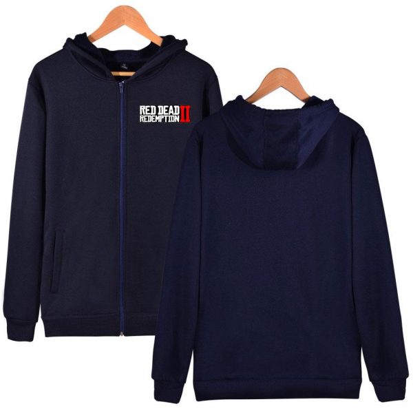 Red Dead Redemption 2 Hoodies - Solid Color Red Dead Redemption 2 LOGO Icon Zip Up Hoodie