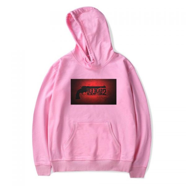 Red Dead Redemption 2 Hoodies - Solid Color Red Dead Redemption 2 Pistol Icon Hoodie