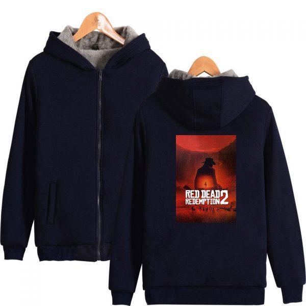 Red Dead Redemption 2 Jackets - Solid Color Red Dead Redemption 2 Claas Van Der Linde Fleece Jacket