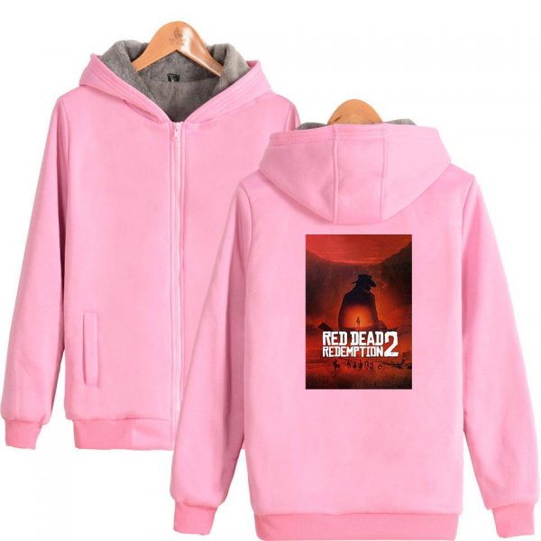 Red Dead Redemption 2 Jackets - Solid Color Red Dead Redemption 2 Claas Van Der Linde Fleece Jacket