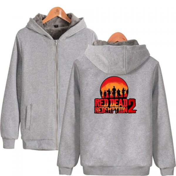 Red Dead Redemption 2 Jackets - Solid Color Red Dead Redemption 2 Game Fleece Jacket