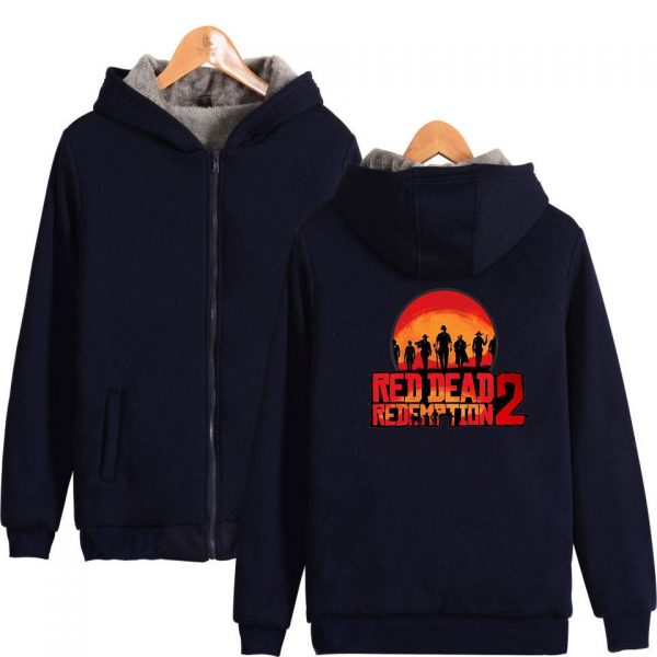 Red Dead Redemption 2 Jackets - Solid Color Red Dead Redemption 2 Game Fleece Jacket