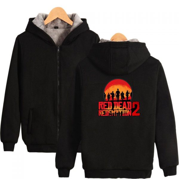 Red Dead Redemption 2 Jackets - Solid Color Red Dead Redemption 2 Game Fleece Jacket