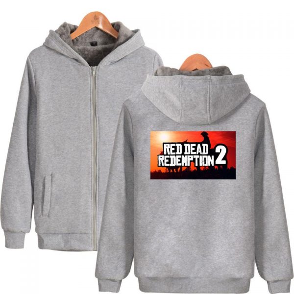 Red Dead Redemption 2 Jackets - Solid Color Red Dead Redemption 2 Icon Fleece Jacket