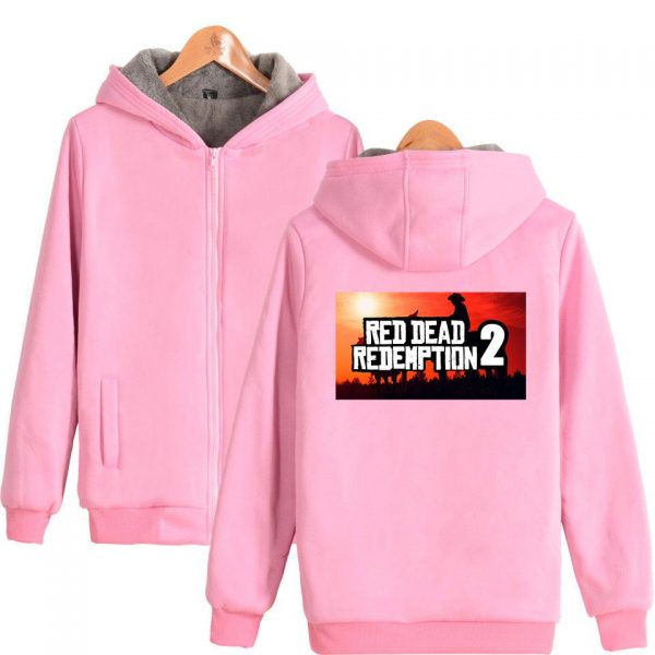 Red Dead Redemption 2 Jackets - Solid Color Red Dead Redemption 2 Icon Fleece Jacket