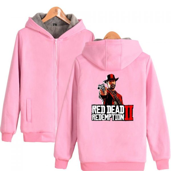 Red Dead Redemption 2 Jackets - Solid Color Red Dead Redemption Super Cool Fleece Jacket