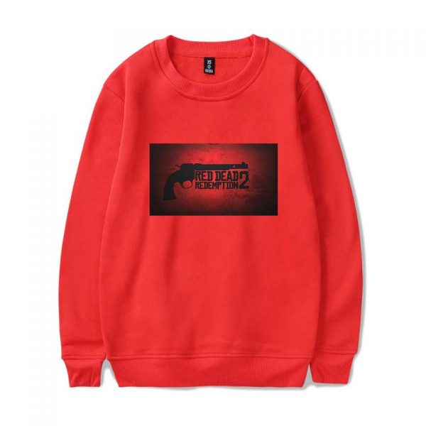 Red Dead Redemption 2 Sweatshirts - Solid Color Red Dead Redemption 2 Pistol Icon Sweatshirt