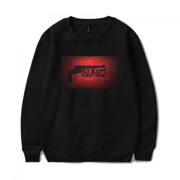 Red Dead Redemption 2 Sweatshirts - Solid Color Red Dead Redemption 2 Pistol Icon Sweatshirt