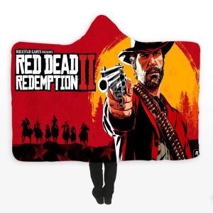 Red Dead Redemption - Red Dead Redemption Game Character Poster Fleece Hooded Blanket