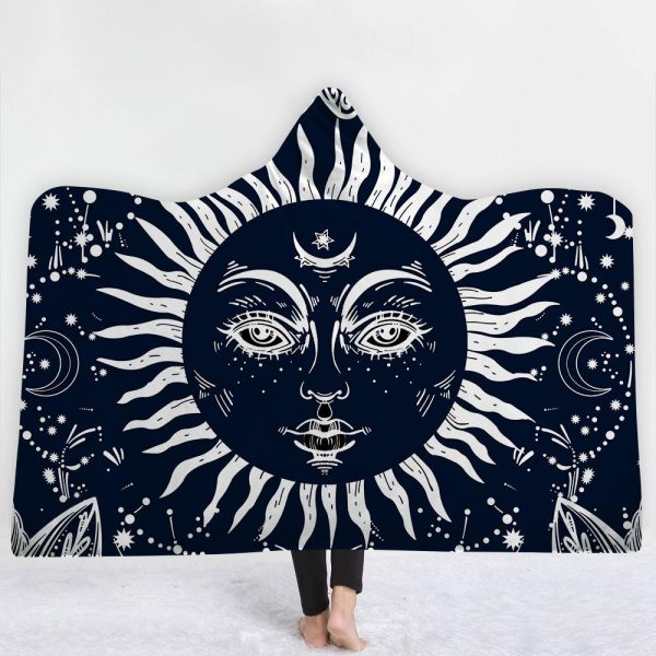 Religious Hooded Blankets - Religious Sun god Series Fleece Hooded Blanket