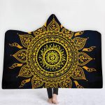 Religious Hooded Blankets - Religious Sun Totem Fleece Hooded Blanket