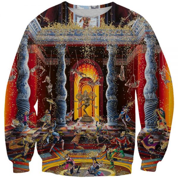 Renaissance Art Hoodies - Pullover Red Church 3D Hoodie