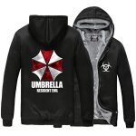Resident Evil Hooded Jacket Coat - 3D Print Zip Up Umbrella Logo Fleeced Coat