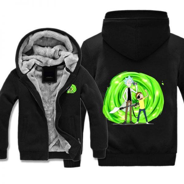 Rick and Morty Fleece Jackets - Evil  Portal Jacket