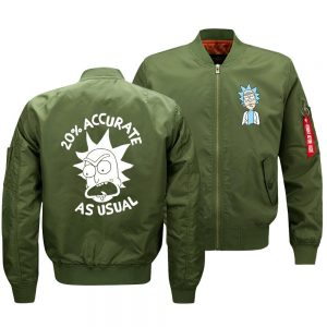 Rick and Morty Jackets - Solid Color Rick and Morty Anime Icon Flight Suit Fleece Jacket