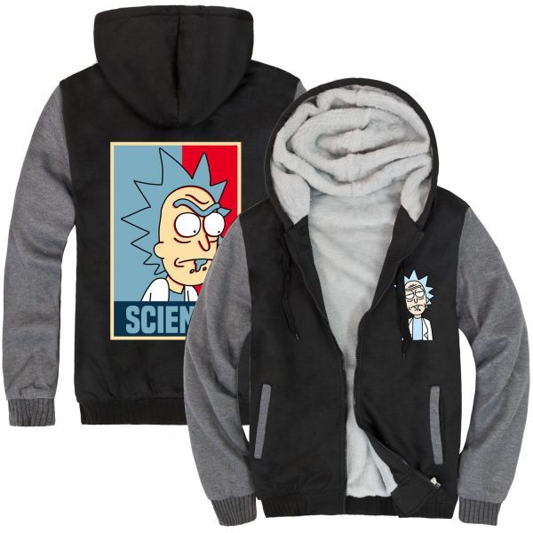 Rick and Morty Jackets - Solid Color Rick and Morty Anime Series Science Fleece Jacket