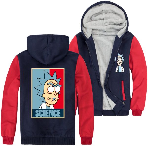 Rick and Morty Jackets - Solid Color Rick and Morty Anime Series Science Fleece Jacket