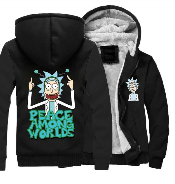 Rick and Morty Jackets - Solid Color Rick and Morty Anime Series Spoof Fleece Jacket