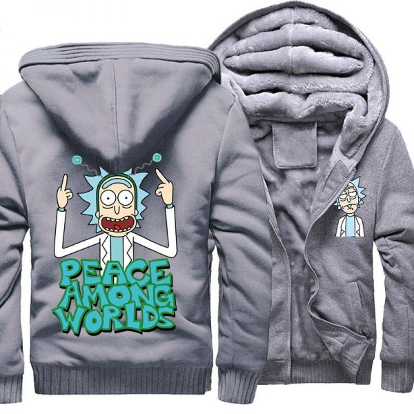 Rick and Morty Jackets - Solid Color Rick and Morty Anime Series Spoof Fleece Jacket