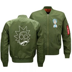 Rick and Morty Jackets - Solid Color Rick and Morty Anime Series Super Cool Flight Suit Fleece Jacket