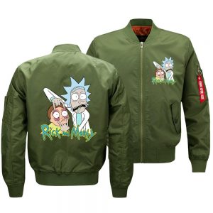 Rick and Morty Jackets - Solid Color Rick and Morty Cartoon Series Funny Flight Suit Fleece Jacket