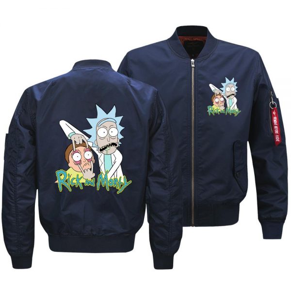 Rick and Morty Jackets - Solid Color Rick and Morty Cartoon Series Funny Flight Suit Fleece Jacket