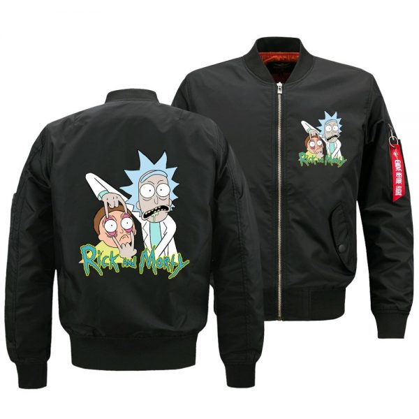 Rick and Morty Jackets - Solid Color Rick and Morty Cartoon Series Funny Flight Suit Fleece Jacket