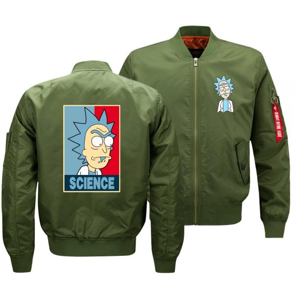 Rick and Morty Jackets - Solid Color Rick and Morty Cartoon Series Science Flight Suit Fleece Jacket