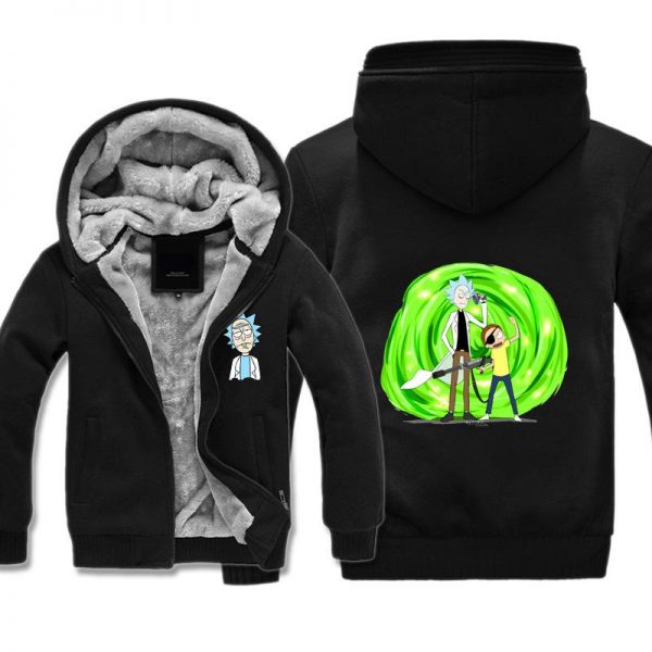 Rick and Morty Jackets - Solid Color Rick and Morty Icon Series Fleece Jacket