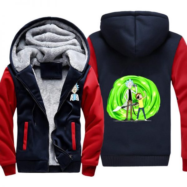 Rick and Morty Jackets - Solid Color Rick and Morty Icon Series Fleece Jacket