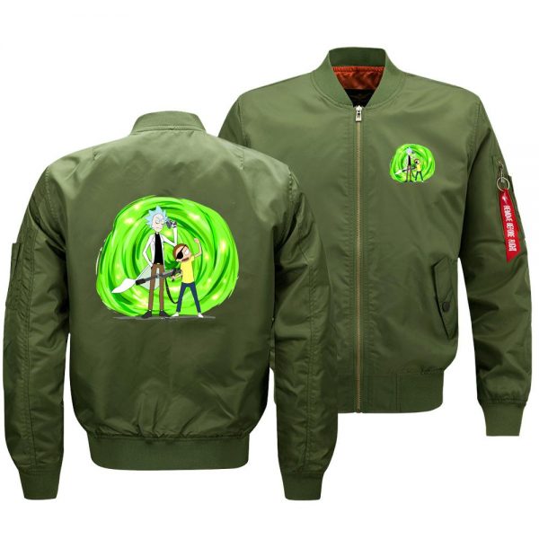 Rick and Morty Jackets - Solid Color Rick and Morty Series Cartoon Funny Flight Suit Fleece Jacket