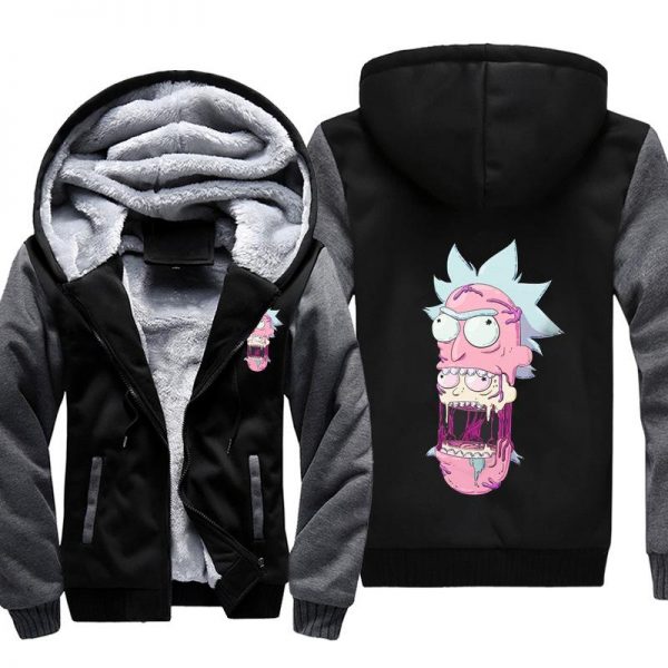 Rick and Morty Jackets - Solid Color Rick and Morty Series Cartoon Skull Fleece Jacket