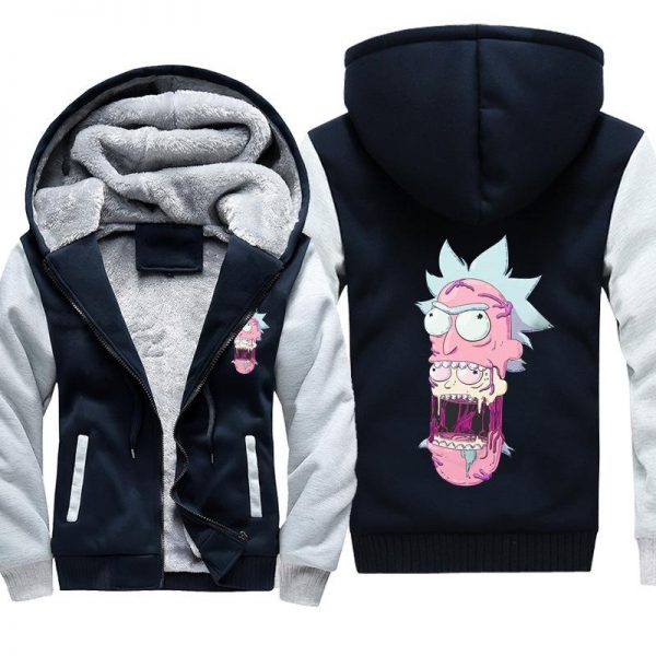 Rick and Morty Jackets - Solid Color Rick and Morty Series Cartoon Skull Fleece Jacket