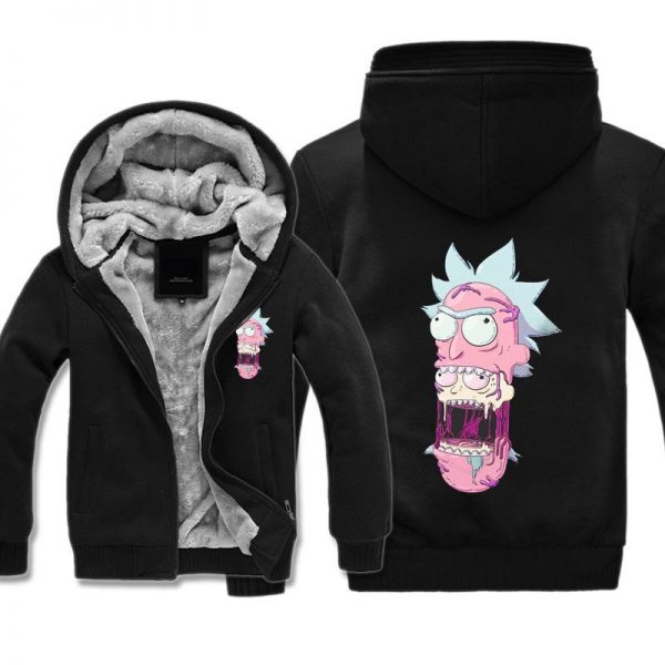 Rick and Morty Jackets - Solid Color Rick and Morty Series Cartoon Skull Fleece Jacket