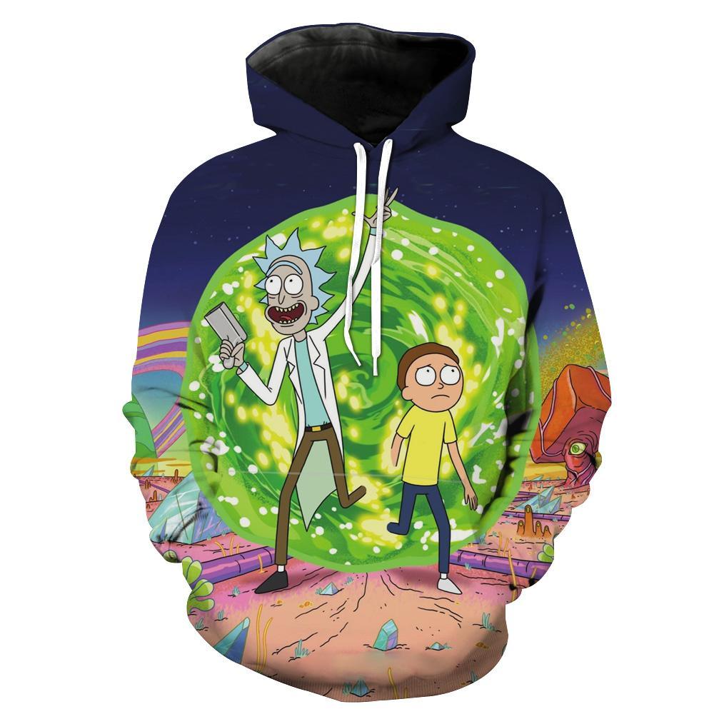 Rick And Morty Portal Hoodie - Rick And Morty Clothing - Anime Hoodie Shop