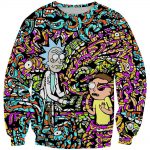 Rick and Morty Trippy Acid Hoodies - Trip Cartoon Pullover Black Hoodie