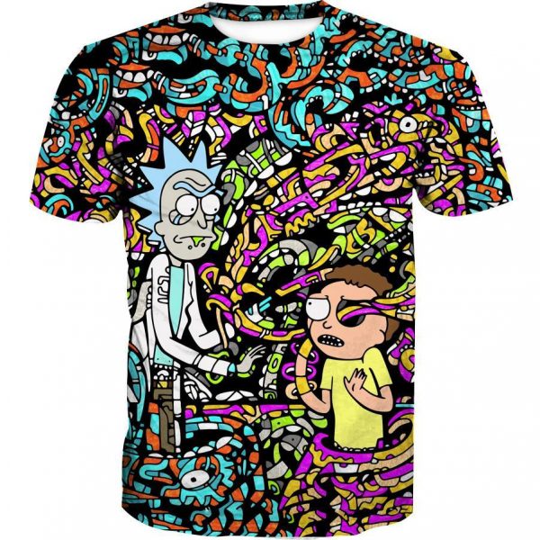 Rick and Morty Trippy Acid Hoodies - Trip Cartoon Pullover Black Hoodie