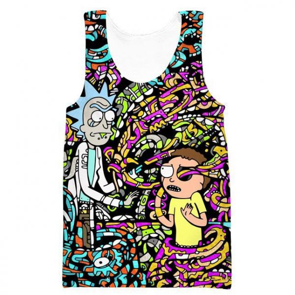 Rick and Morty Trippy Acid Hoodies - Trip Cartoon Pullover Black Hoodie